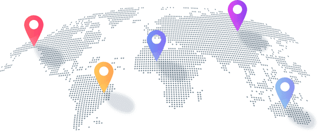 Wereldwijde IPTV Aanbieding kaart met locaties van internationale servers voor stabiele streaming